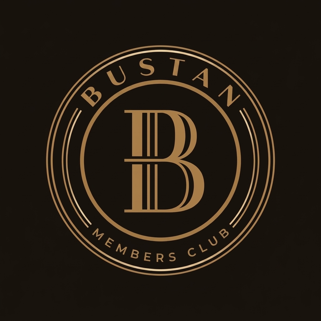 Bustan coin monogram badge in walnut palette