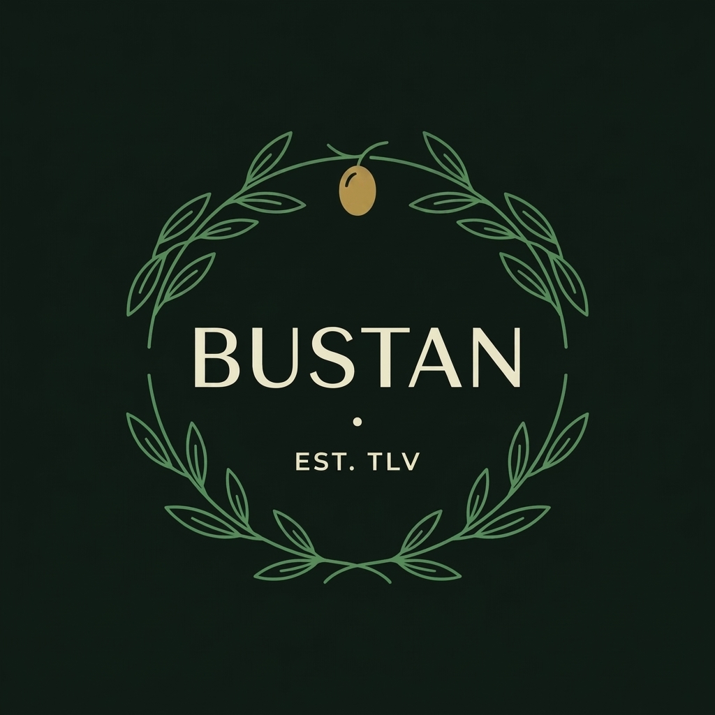 Bustan olive wreath badge in garden green palette