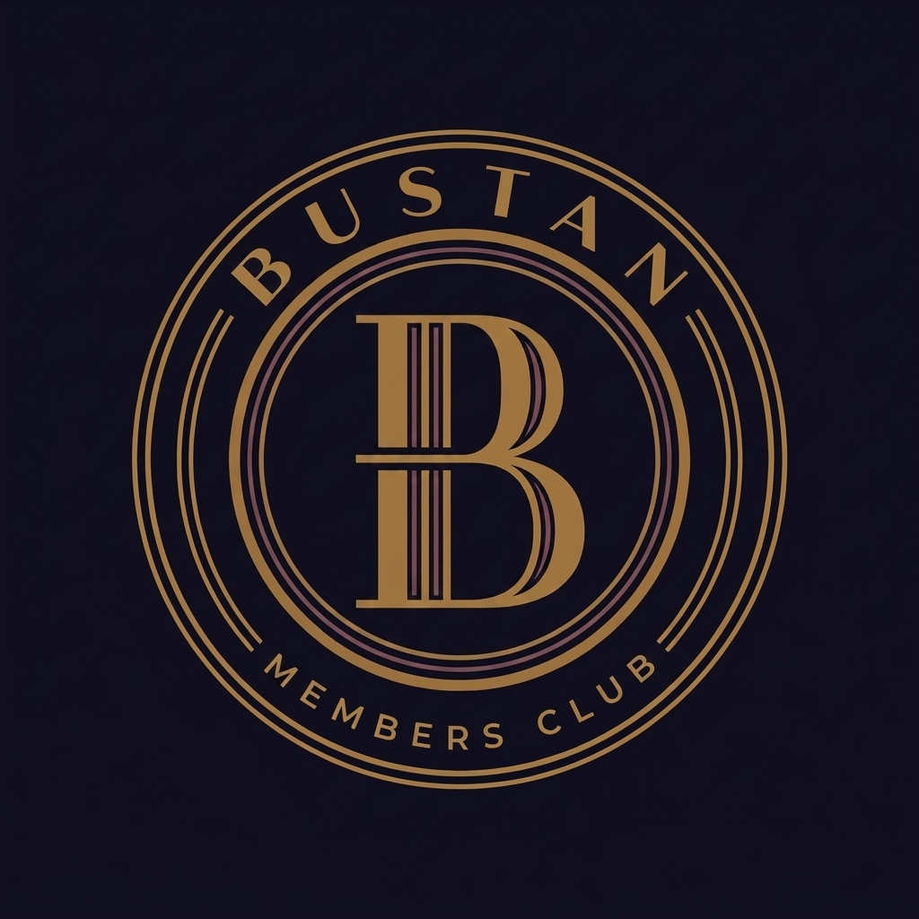 Bustan coin monogram badge in velvet dusk palette